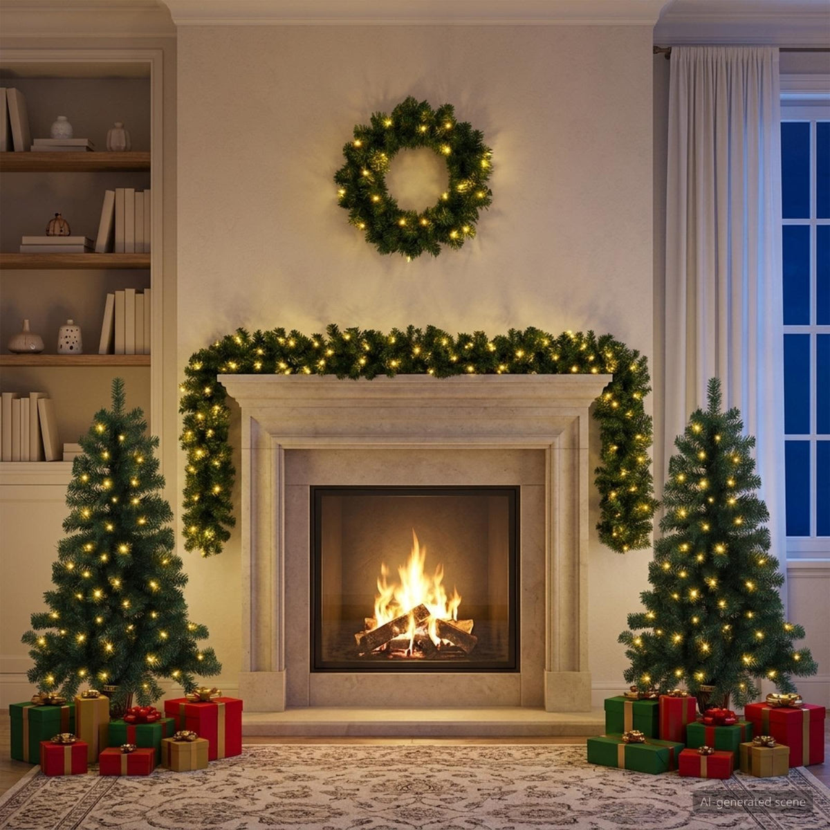 Mini Christmas Tree Set PVC Green 120 cm with LEDs