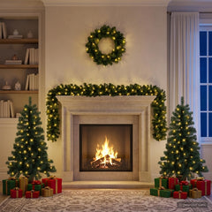 Mini Christmas Tree Set PVC Green 120 cm with LEDs
