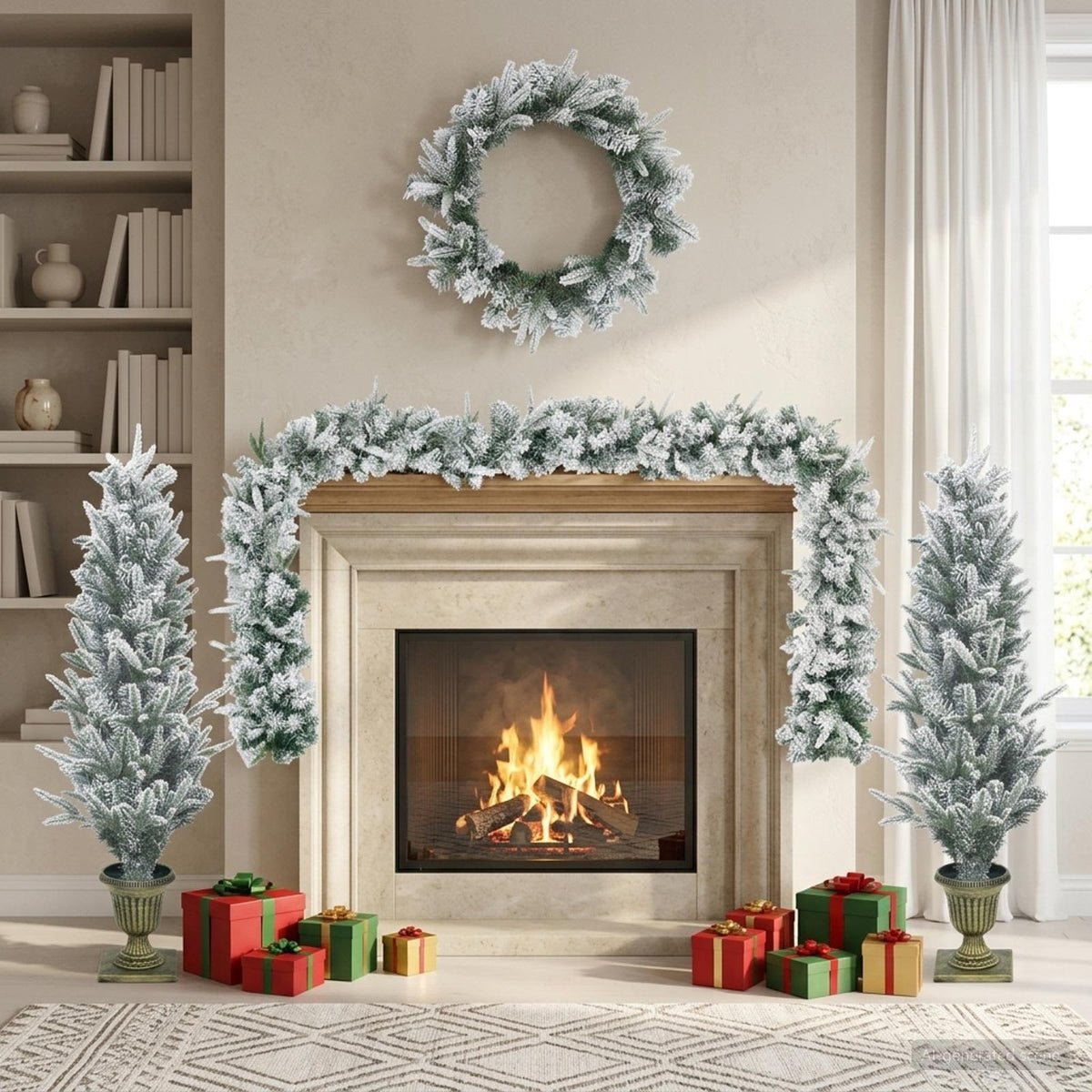 Mini Christmas Tree PVC and PE Green White 120 cm without LED