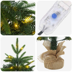Mini Christmas Tree 90 cm 50 LEDs Warm White PVC in Green, image 6