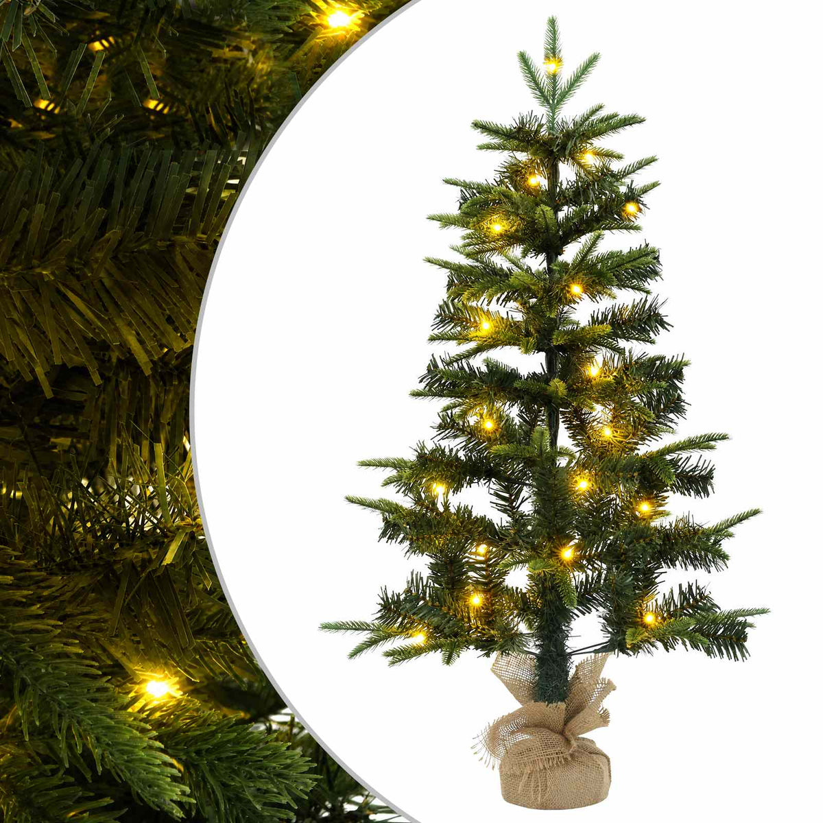 Mini Christmas Tree 90 cm 50 LEDs Warm White PVC in Green, image 2