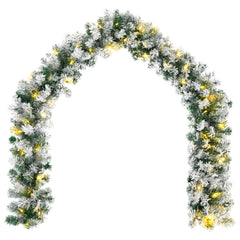 vidaXL Christmas Garland Green and White 270 cm PVC 50 LEDs 4