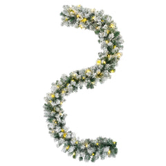 vidaXL Christmas Garland Green and White 270 cm PVC 50 LEDs 5