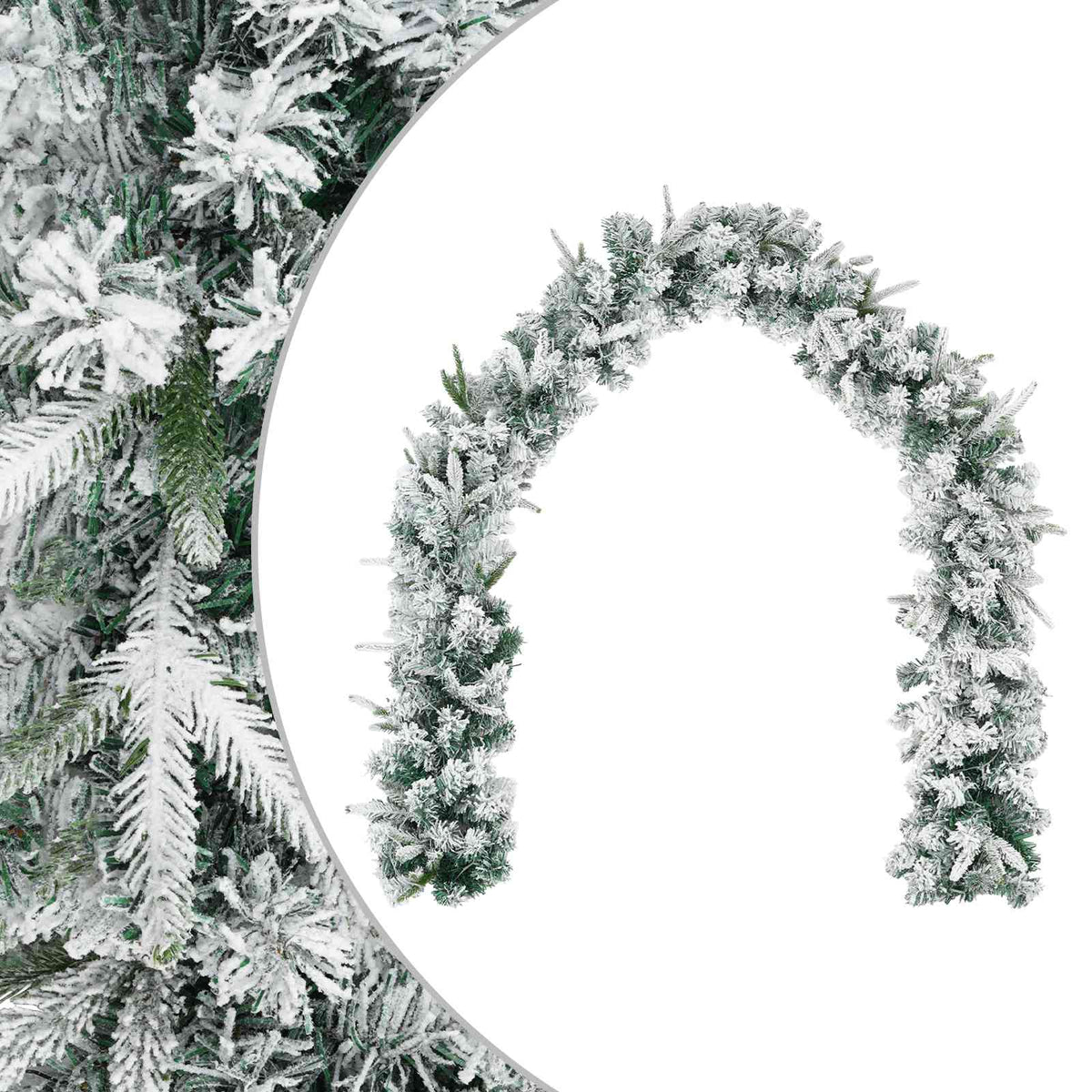 vidaXL Christmas Garland Green and White 270 cm PVC and PE 2