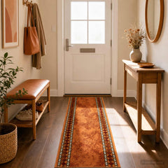 Runner Rug FLORNES Woven 67 x 200 cm PP 7 mm Width 67 cm Length 200 cm Orange diamonds