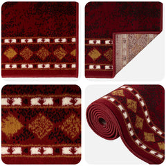 Runner Rug FLORNES Woven Red Diamonds PP 7 mm, image 3