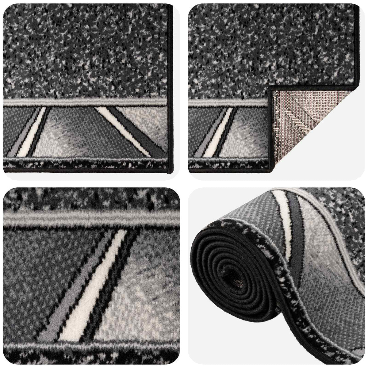 Runner Rug FLORNES Woven Grey Zigzag PP 7 mm, image 3