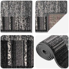 Runner Rug FLORNES Woven 67 x 200 cm PP 7 mm Width 67 cm Length 200 cm Grey stripes