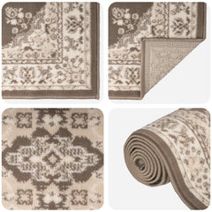 Runner Rug FLORNES Woven Taupe Pattern PP 7 mm, image 3