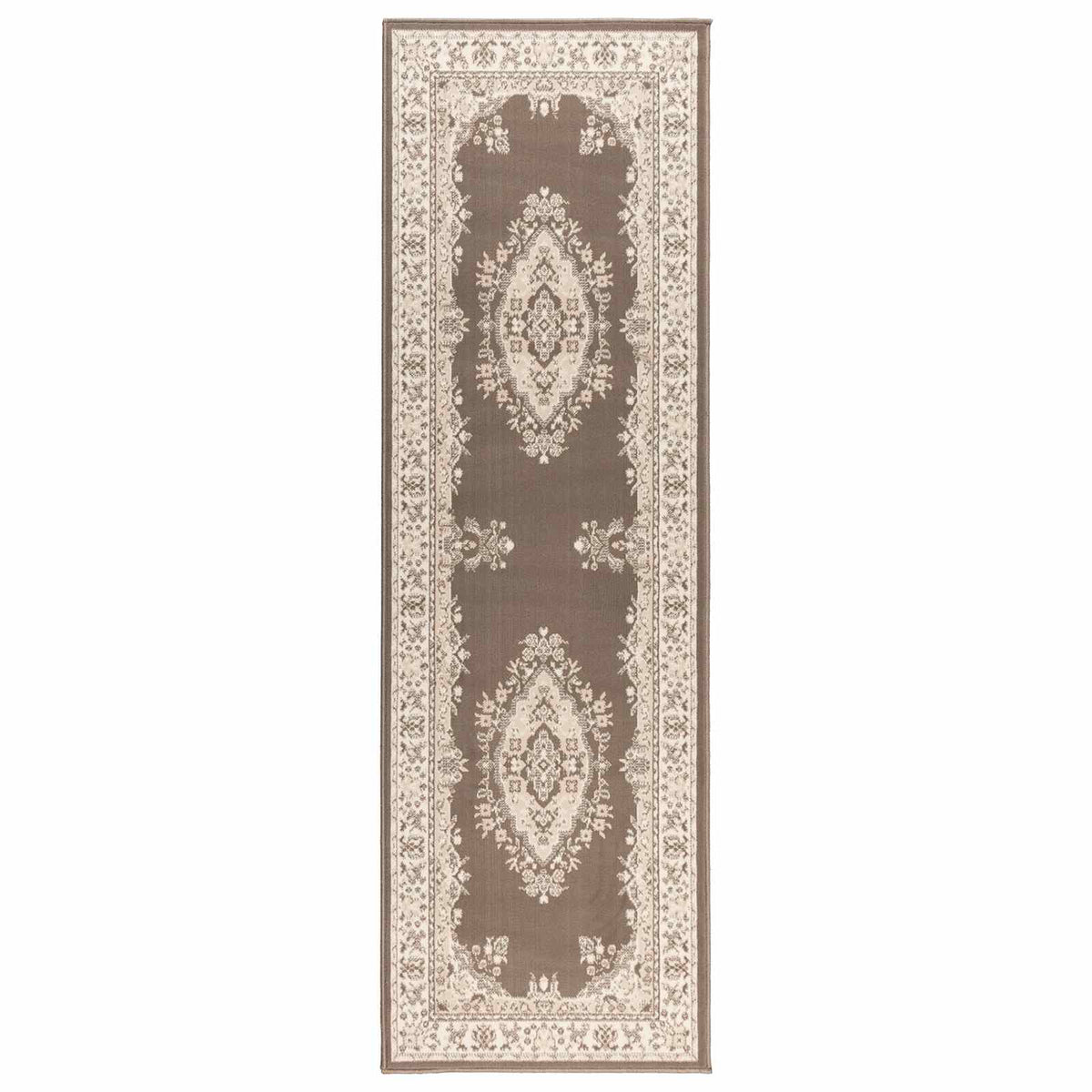 Runner Rug FLORNES Woven Taupe Pattern PP 7 mm, image 2