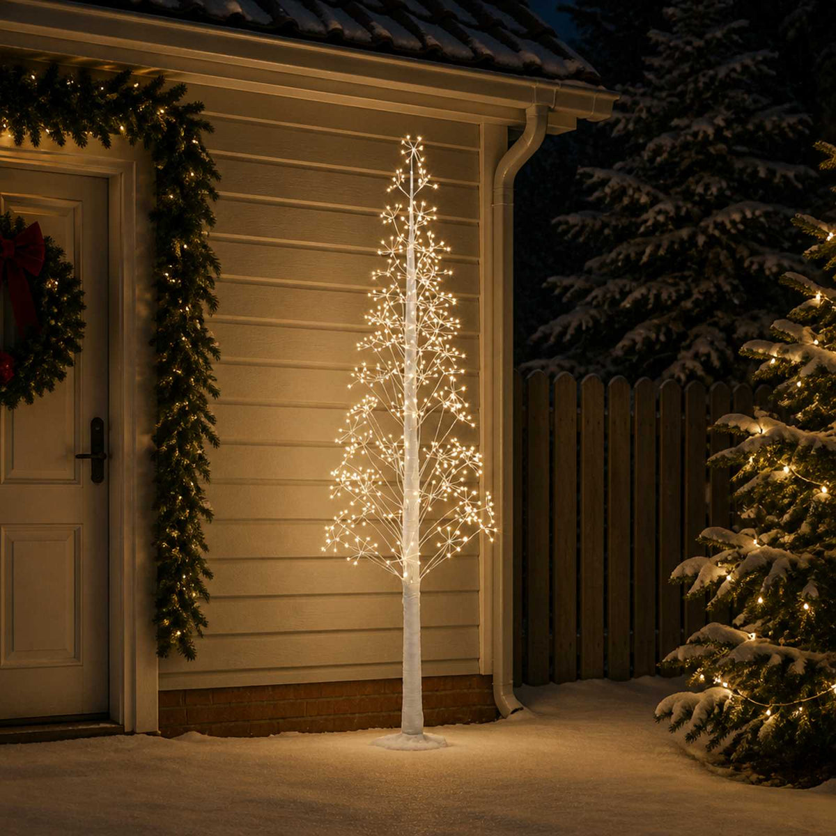 vidaXL Starburst Christmas Tree White 17 x 17 x Plastic