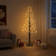 Starburst Christmas Tree White 17 x 17 x Plastic Brown (warm white)