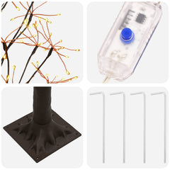 vidaXL Starburst Christmas Tree Brown 150 cm Plastic 304 LEDs 5