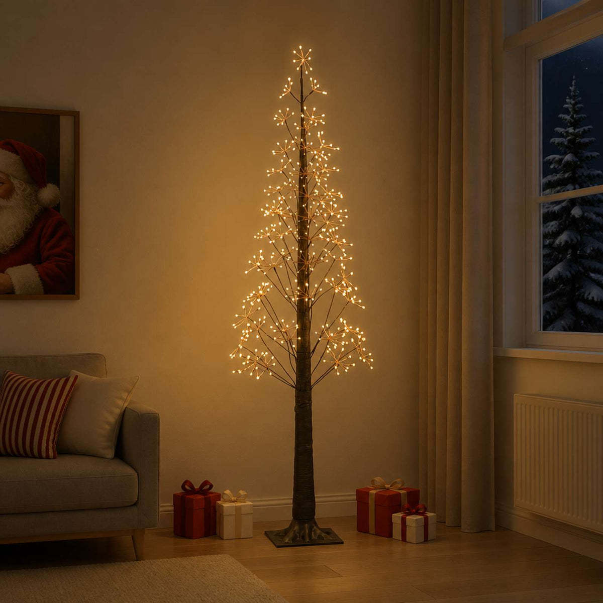 vidaXL Starburst Christmas Tree White 17 x 17 x Plastic