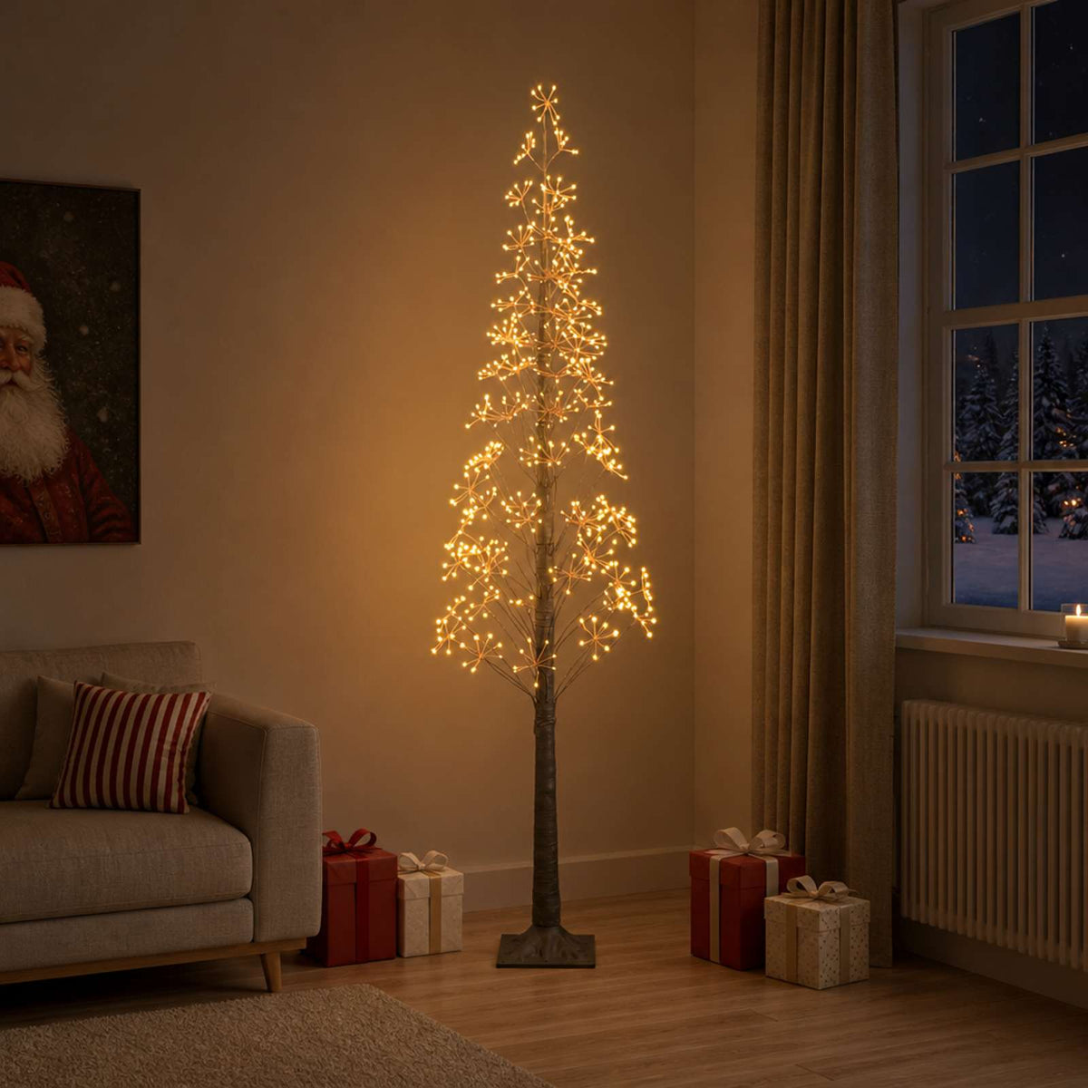 vidaXL Starburst Christmas Tree White 17 x 17 x Plastic
