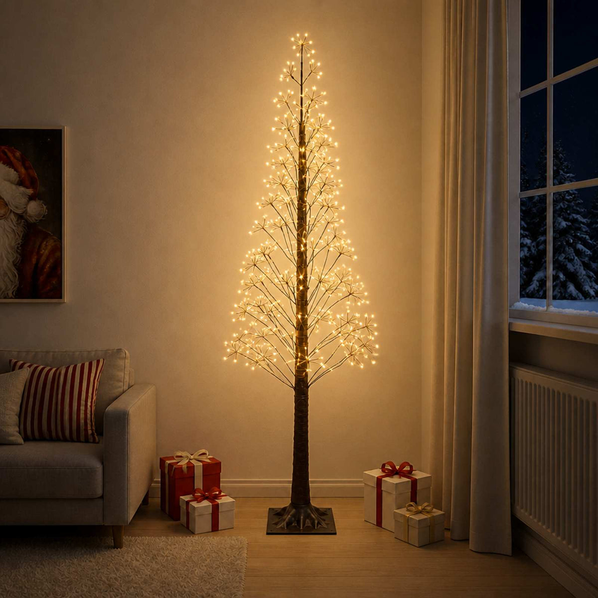 vidaXL Starburst Christmas Tree White 17 x 17 x Plastic