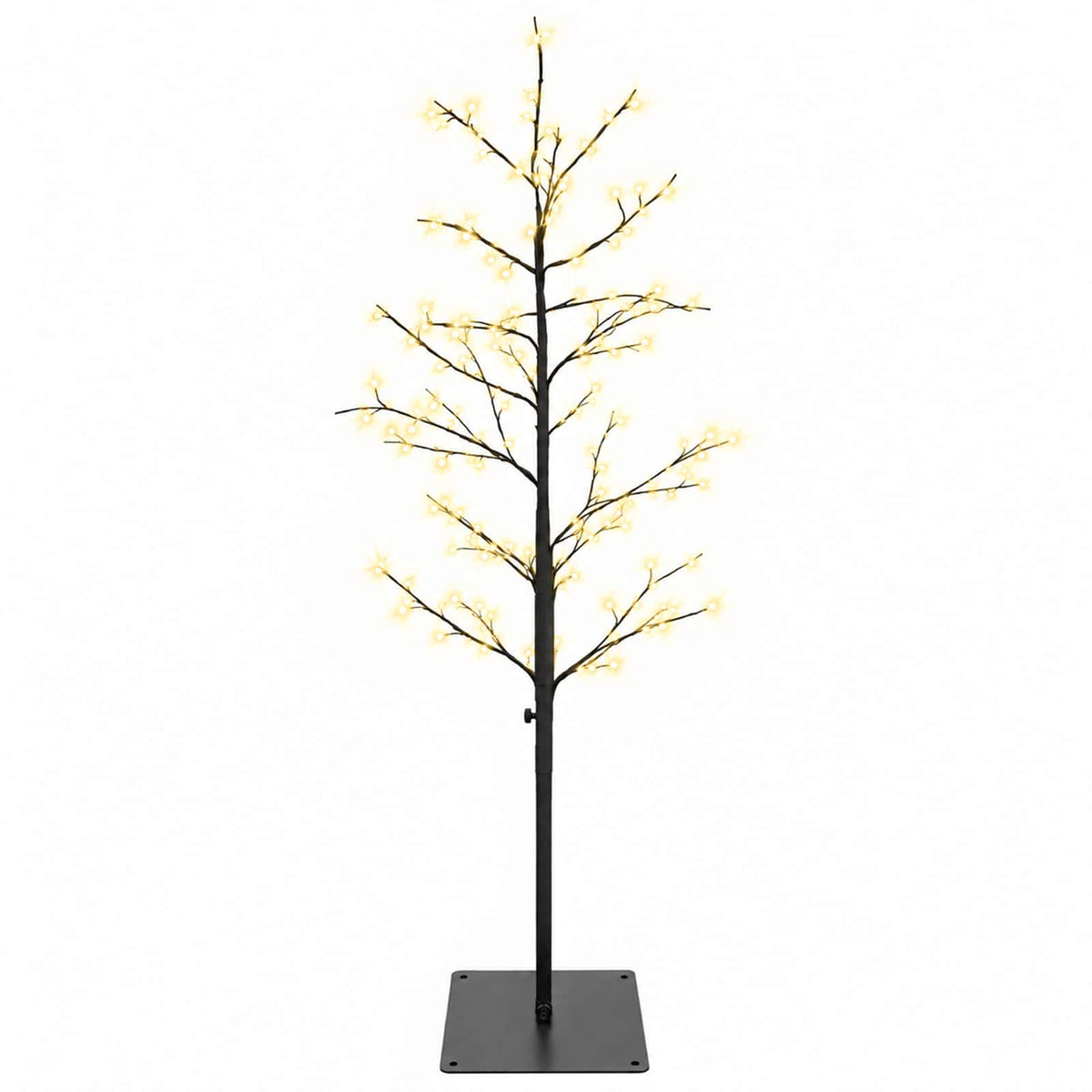 vidaXL Micro Birch Christmas Tree Black 18 x 18 x 120 cm Steel 2