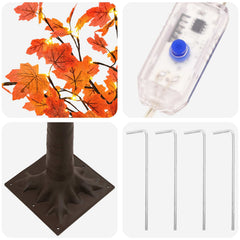 vidaXL LED Maple Christmas Tree Brown 150 cm Plastic 96 LEDs 5