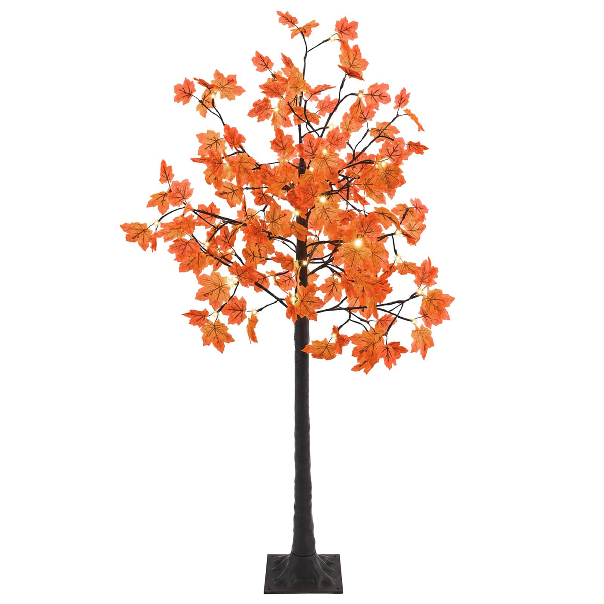 vidaXL LED Maple Christmas Tree Brown 150 cm Plastic 96 LEDs 2