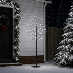 LED Christmas Tree Black Steel 100 LEDs 180 cm Cold white
