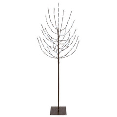 LED Christmas Tree Black Steel 100 LEDs 180 cm Cold white