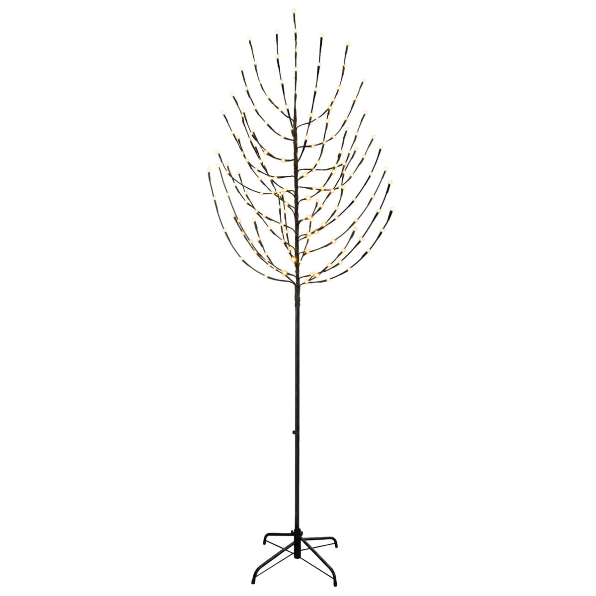 LED Christmas Tree Black Steel 100 LEDs 210 cm Warm white