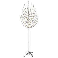 LED Christmas Tree Black Steel 100 LEDs 210 cm Warm white
