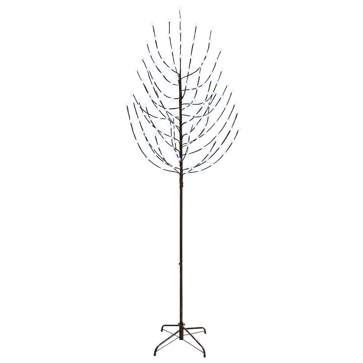 LED Christmas Tree Black Steel 100 LEDs 210 cm Cold white