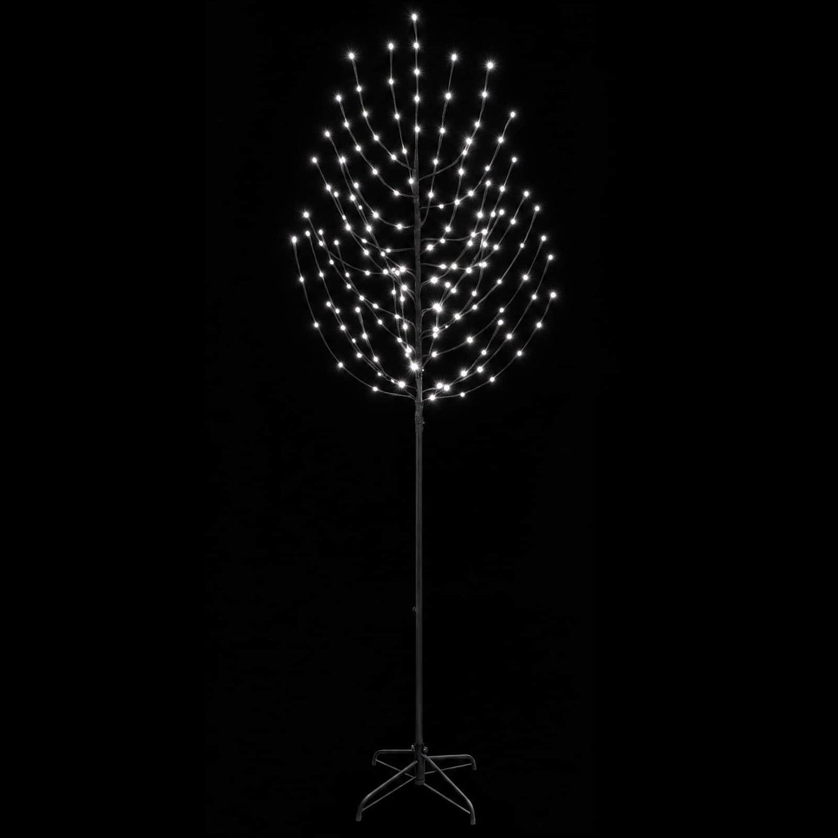 vidaXL LED Christmas Tree Black 210 cm Steel 180 LEDs 4