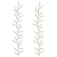 vidaXL LED Willow Vine Christmas Decoration 2 pcs Black 270 cm Steel 2