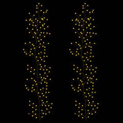 vidaXL LED Willow Vine Christmas Decoration 2 pcs Black 270 cm Steel 4