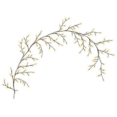 vidaXL LED Willow Vine Christmas Decoration 2 pcs Black 270 cm Steel 5