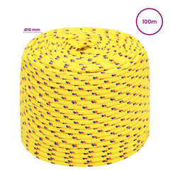 vidaXL Multipurpose Utility Rope 10 mm 100 m Yellow PP 645 kg Max Load 6