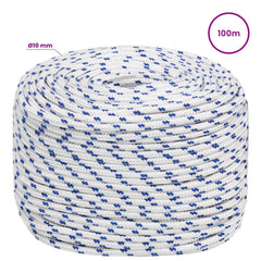 vidaXL Multipurpose Utility Rope 10 mm 100 m White and Blue PP 6