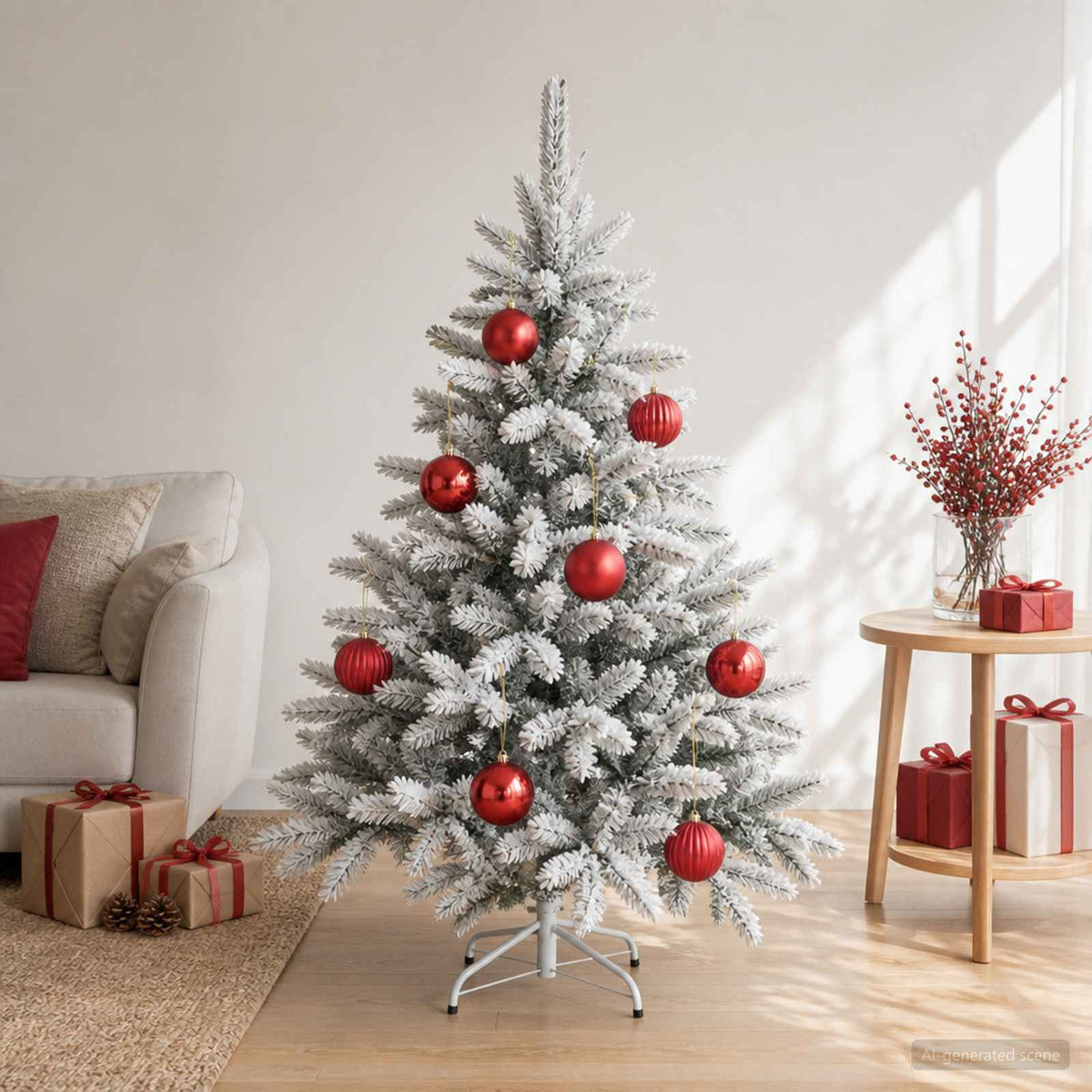 vidaXL Christmas Ball Set XXL 3 pcs Red Dia. 25 cm Plastic 1