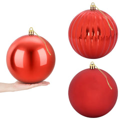 vidaXL Christmas Ball Set XXL 3 pcs Red Dia. 25 cm Plastic 2
