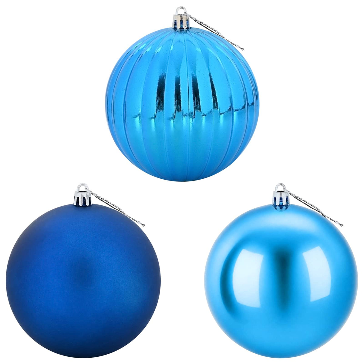 vidaXL Christmas Ball Set XXL 3 pcs Blue Dia. 25 cm Plastic 3