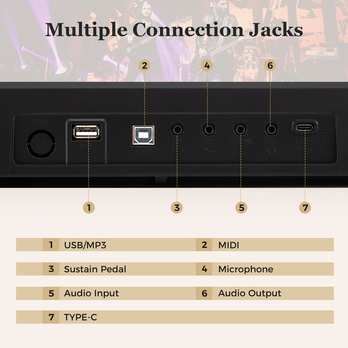 88 Key Foldable Piano Keyboard with MIDI Wireless Connection and Microphone-Black