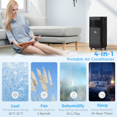 HOMCOM 5000 BTU 4-In-1 Portable Air Conditioner Unit for Room up to 18m², Good Housekeeping Institute Approved