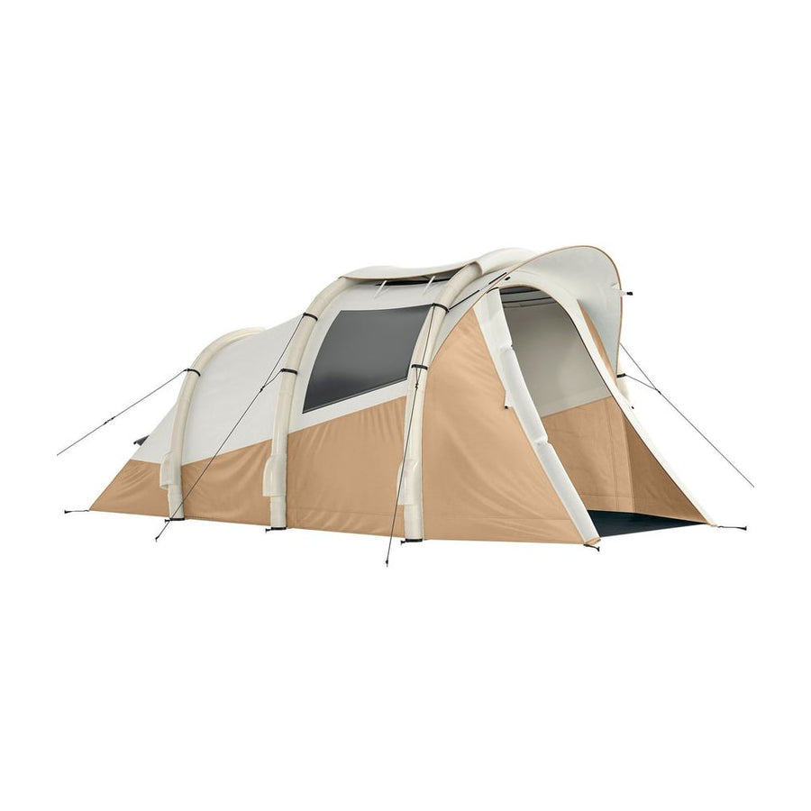Outsunny Inflatable Camping Tent w/ Air Pump, Easy Setup 2-3 Person Blow Up Tent, Khaki