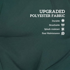Close up of the green garden chair cushion showing its polyester fabric texture