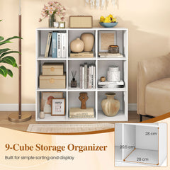 9-Cube Book Shelf Wooden Bookshelf Modern Bookcase Storage Organizer