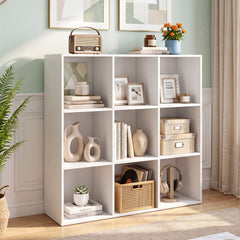 9-Cube Book Shelf Wooden Bookshelf Modern Bookcase Storage Organizer