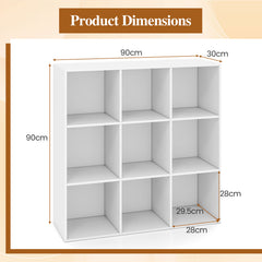9-Cube Book Shelf Wooden Bookshelf Modern Bookcase Storage Organizer