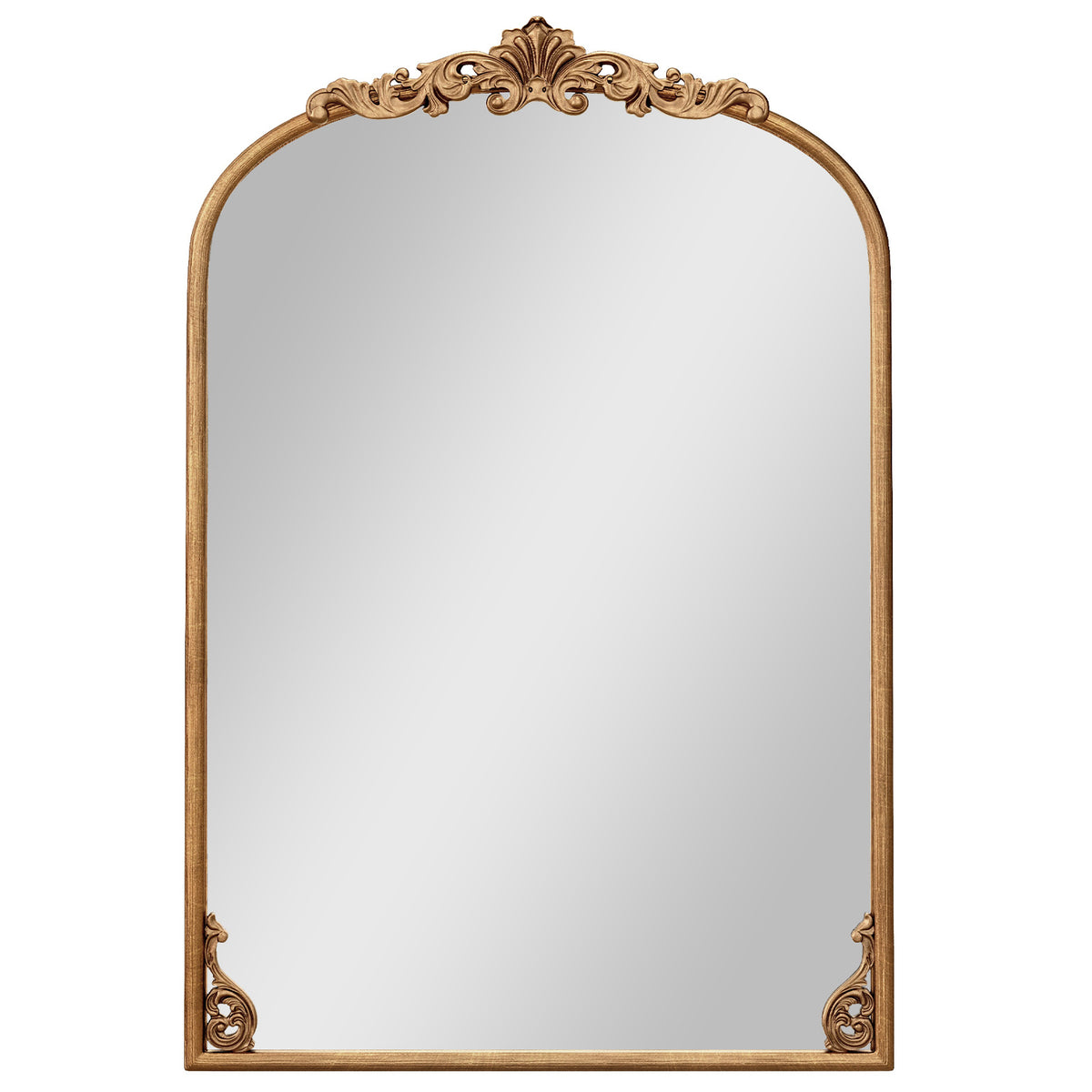 90 x 61cm Antiqued Gold Wall Mirror with Baroque Ornate Frame-M