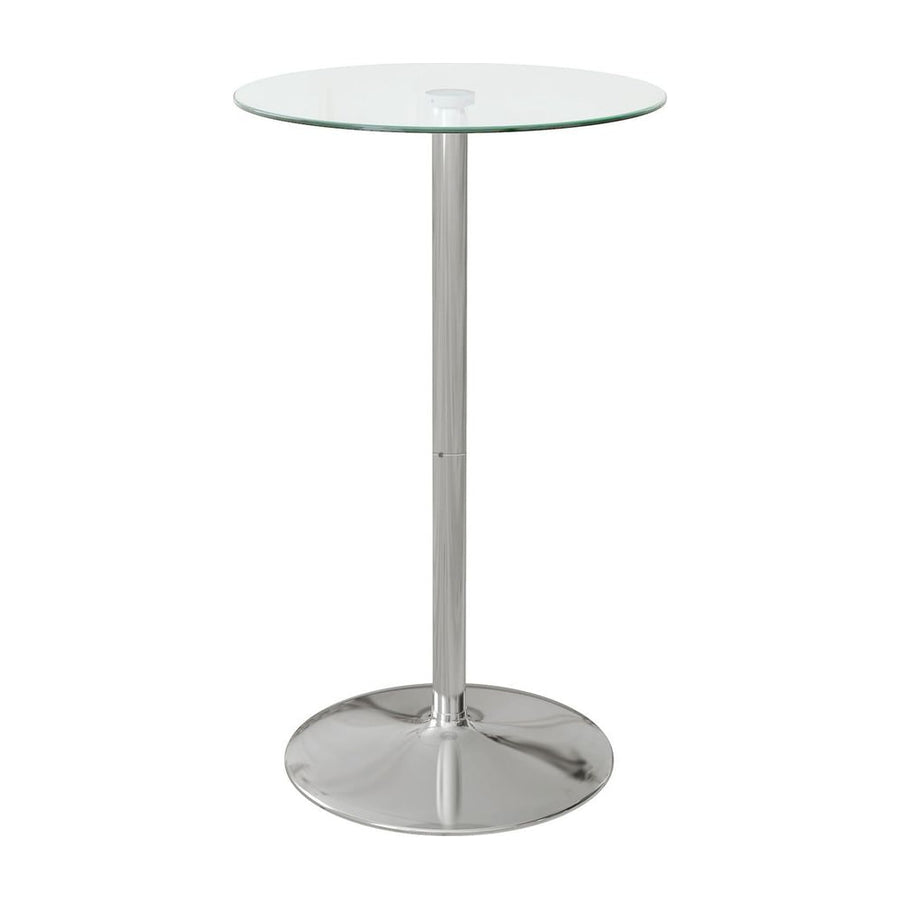 HOMCOM High Top Bar Table, Round Kitchen Table with Tempered Glass Top and Steel Base, Bistro Table for 2 People, Clear