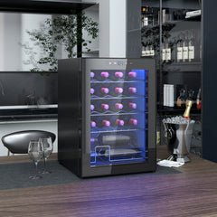 HOMCOM 20 Bottle 5-18 degrees C Countertop Wine Fridge - Black