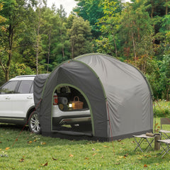 Outsunny Car Tent with 2.35m Stand-Up Height, 3000mm Waterproof Tailgate Tent with Mesh Windows for Family Camping Travelling