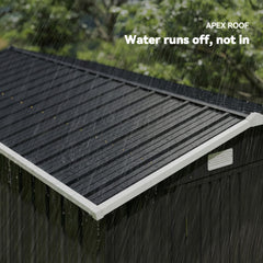 Outsunny 12 x 8 ft Garden Shed, Outdoor Storage Shed with 4 Vents and Lockable Double Doors, Dark Grey