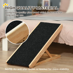 PawHut Dog Ramp, Foldable Pet Ramp with 4 Adjustable Heights, Non-Slip Finish for Medium and Large Dogs, Black